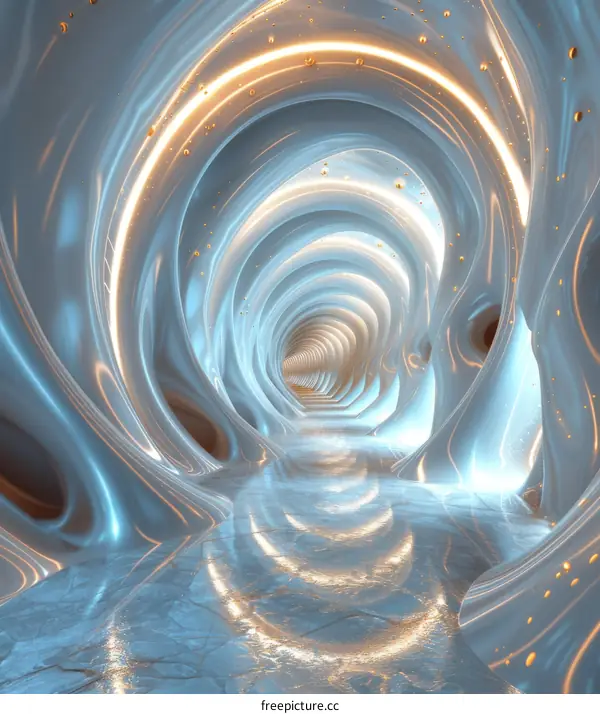 Sci-Fi Tunnel: Blue and White