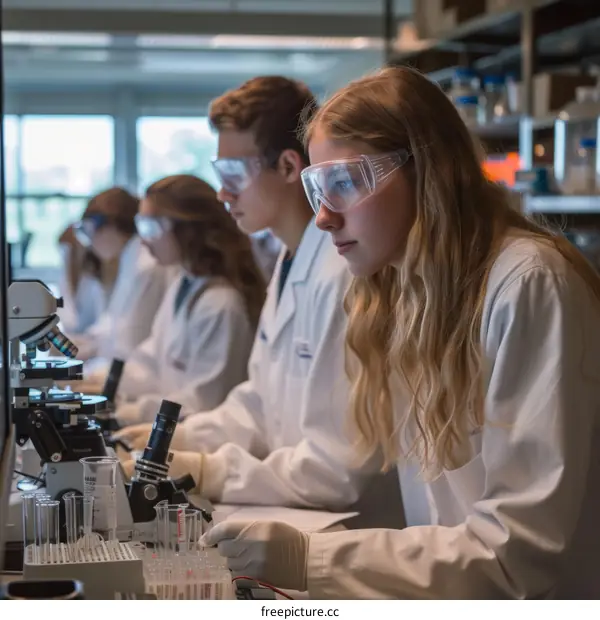 Young scientists working in a laboratory