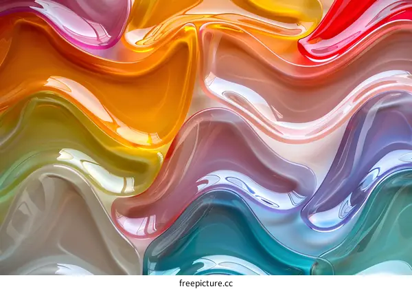 Abstract Shiny Colorful Wavy Liquid Background
