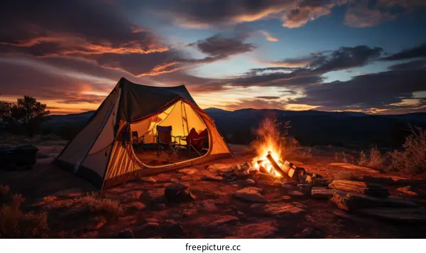 Camping under the stars in the wilderness