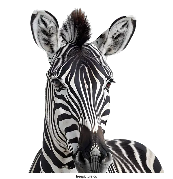 [Transparent Background PNG]Zebra Portrait on White Background