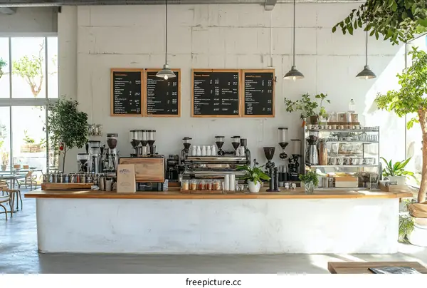 Modern Coffee Shop Counter Interior Design