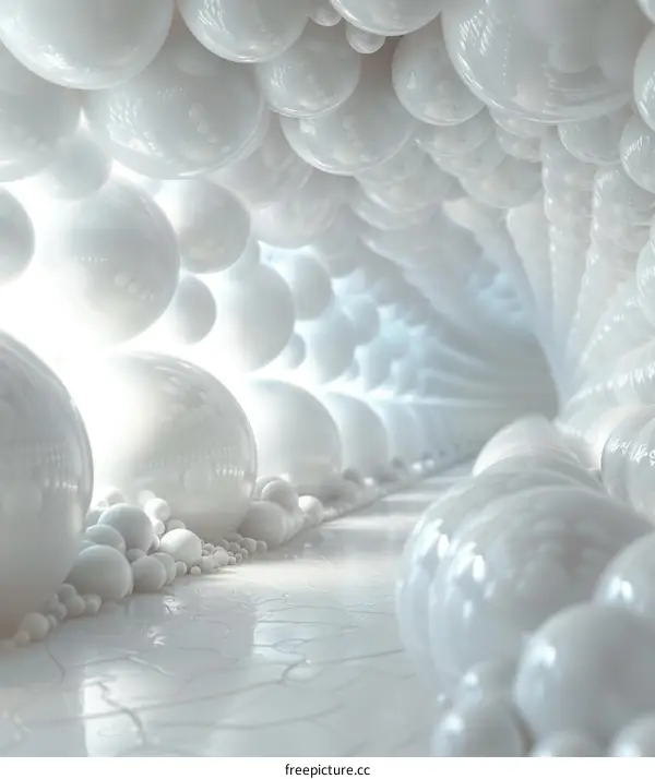 Abstract White Sphere Tunnel Pathway