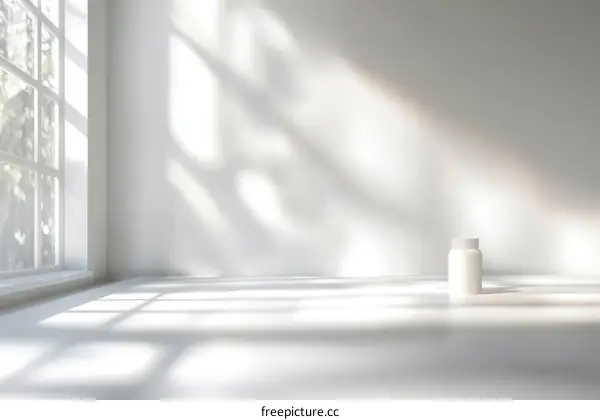 Empty White Bottle Mockup in a Modern Empty Room