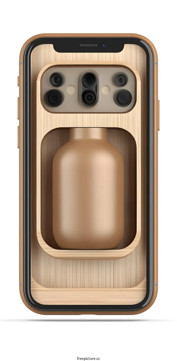 Wooden Case for Smartphone with Camera Lens