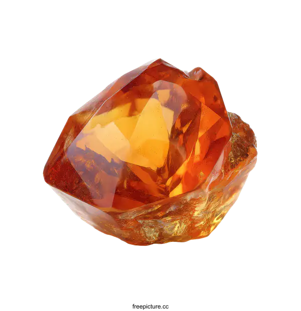 [Transparent Background PNG]Orange Gemstone Crystal Specimen