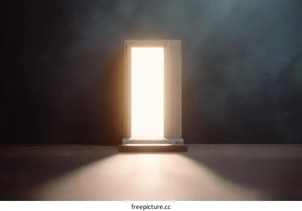 Light Emerging Through a Doorway  Illuminating the Path