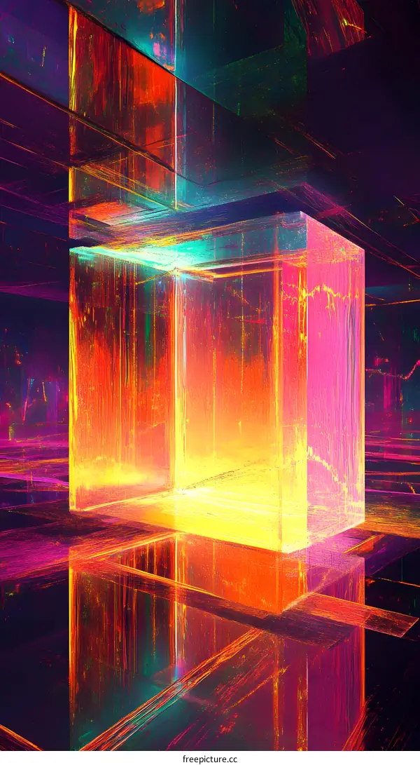 Abstract Colorful Digital Art Design  With Geometric Shapes