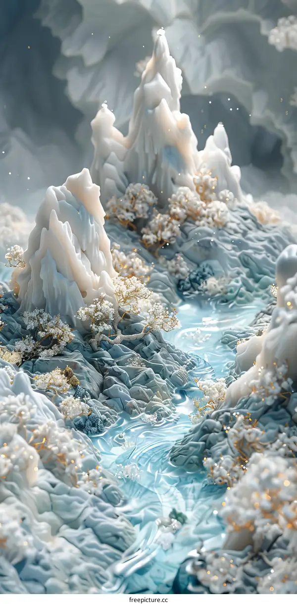 Winter Wonderland Glacial Landscape