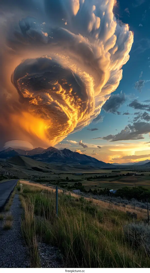 Mammatus Clouds Over Mountain Panorama