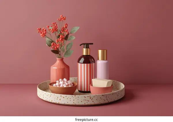 Stylish Spa Products Display Arrangement