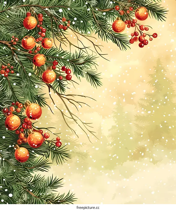 Christmas Tree Branches Decorated for Christmas