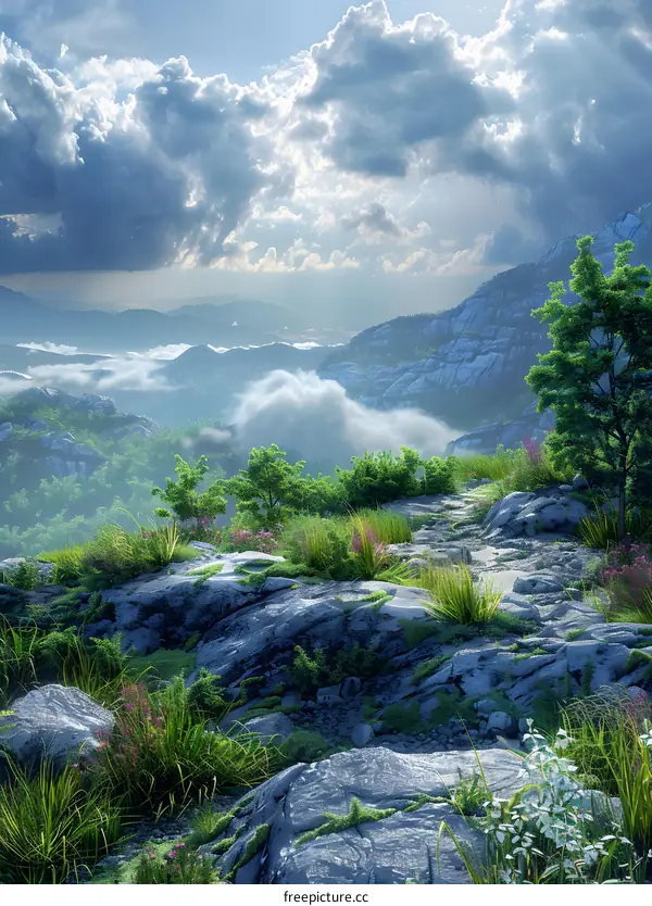 The scenery on the top of the mountain