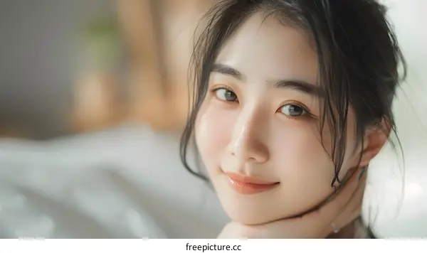 Close Up Portrait of a Beautiful Asian Woman