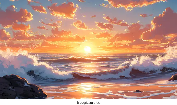 Sunset Seascape Painting