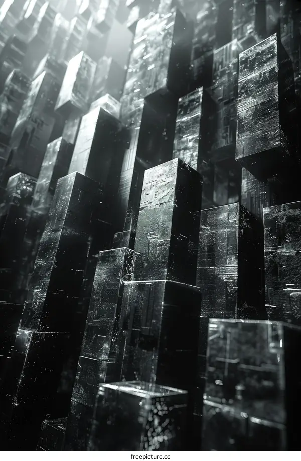 Glass Skyscraper City: Abstract 3D Rendering