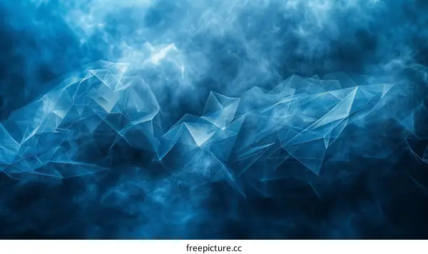 Vivid Blue Polygon Shapes on Deep Blue Background