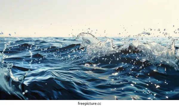 Close-Up of Water Splashing on Blue Water Surface