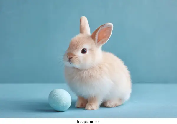 Adorable Baby Easter Bunny with Pastel Egg