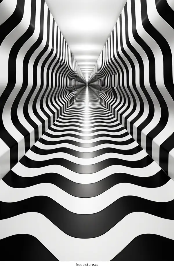 Black and white striped tunnel