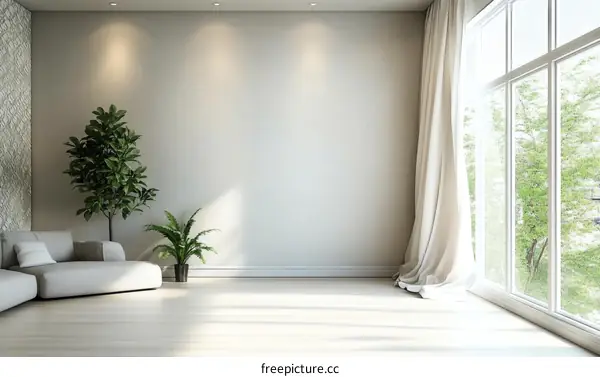 Modern Minimalist Interior Design Living Room Illustration