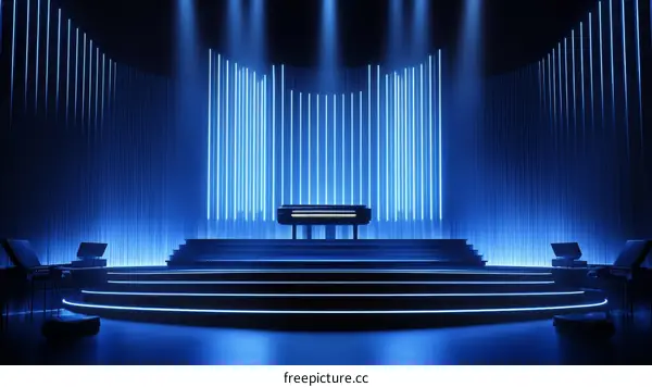 Modern Stage Design with Neon Lights