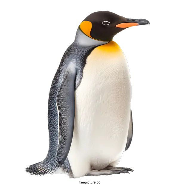 [Transparent Background PNG]King Penguin Standing on White Background