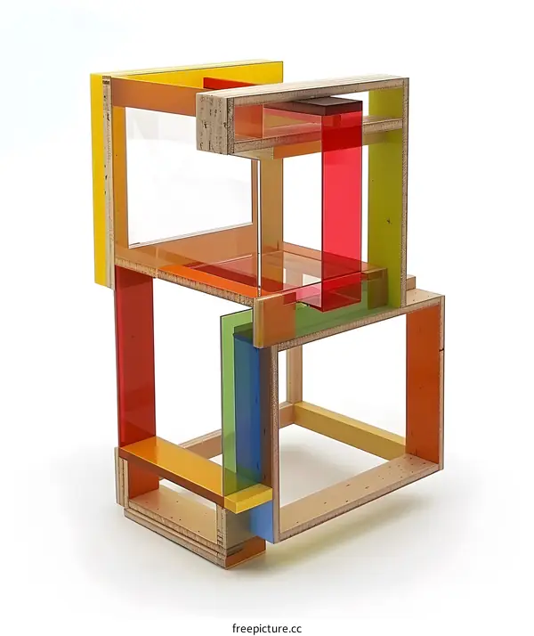 Colorful Geometric Abstract Art Sculpture