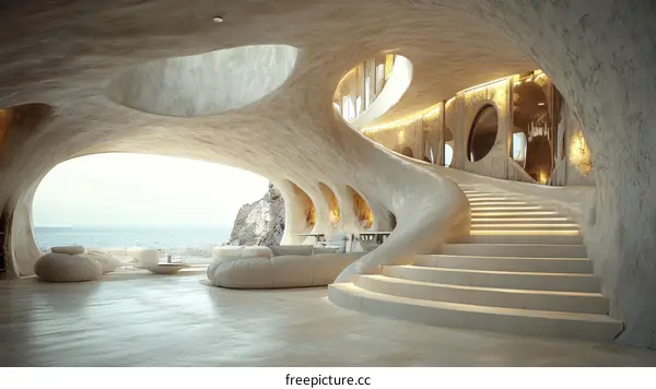 Coastal Cave-Like Modern Architecture Interior Design