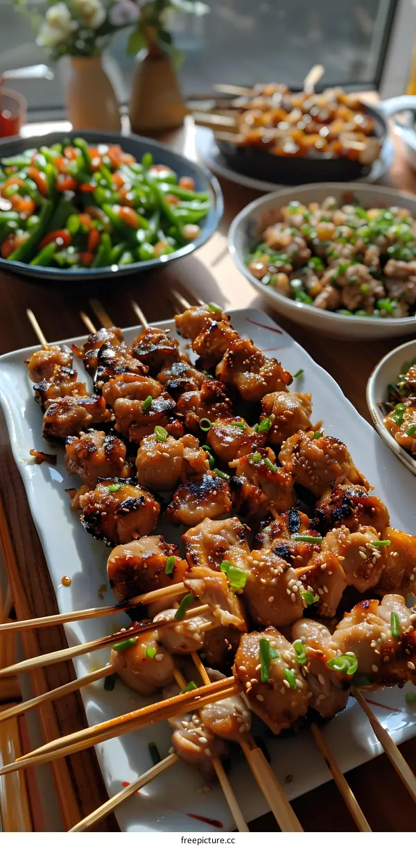 Japanese style chicken skewers
