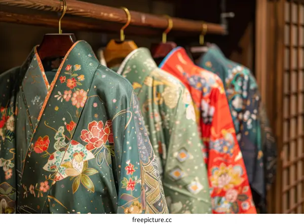 Kimono with floral pattern