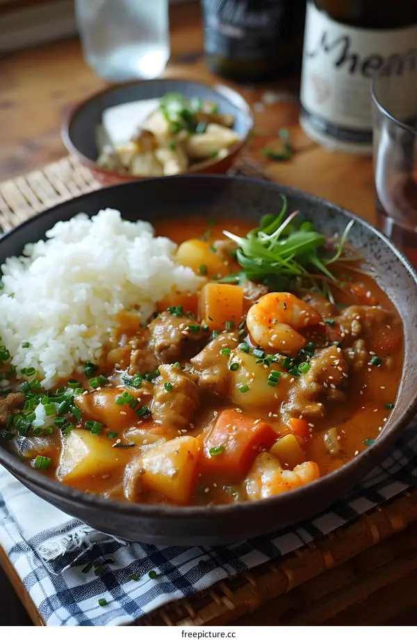 A bowl of Japanese curry with rice