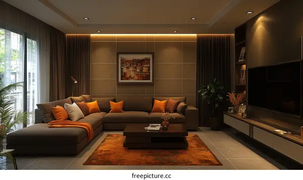 Modern Living Room Interior Design Illustration