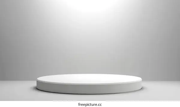 Empty White Round Podium Display Stand