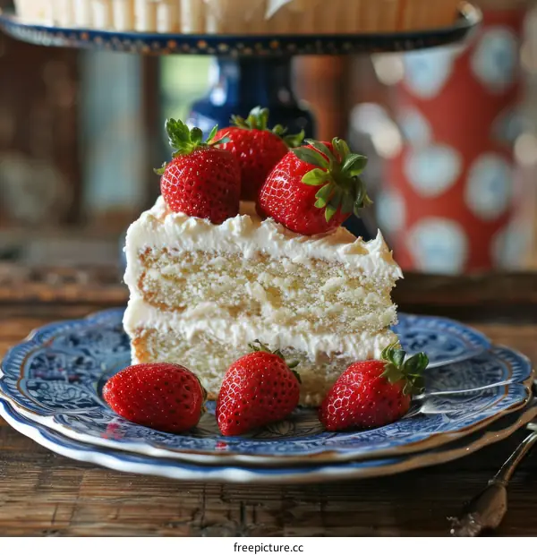 Decadent Cake with Fresh Strawberries