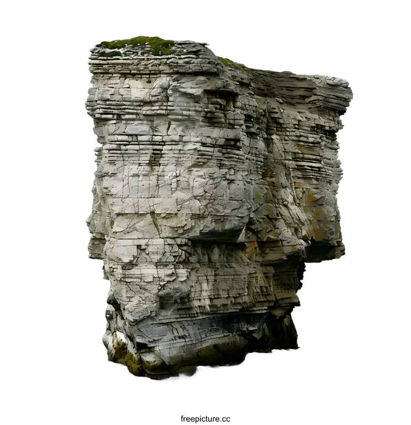 [Transparent Background PNG]Sea Stack Rock Formation in the Ocean