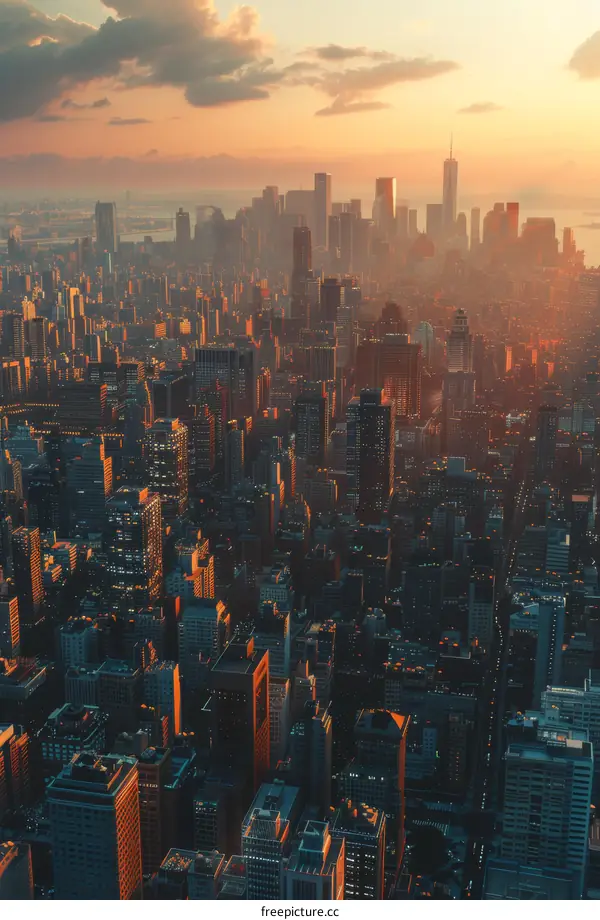 New York City Skyline at Sunset