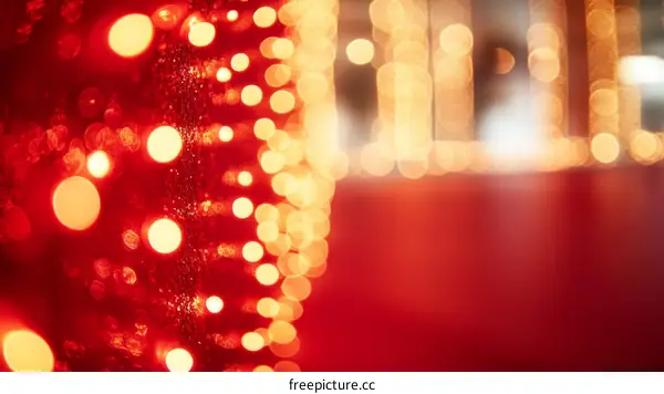 Red Bokeh Lights Festive Background