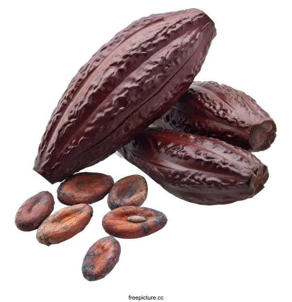 [Transparent Background PNG]cocoa pods and cocoa beans