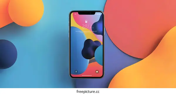 Colorful Abstract Background with a Mobile Phone
