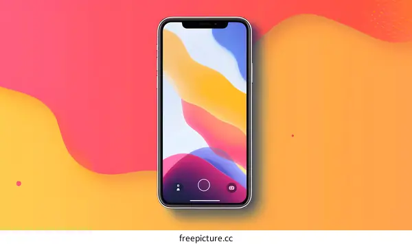 Phone on colorful background