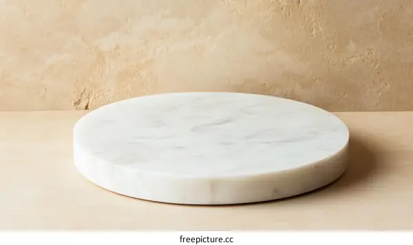 Elegant White Marble Round Tray Display
