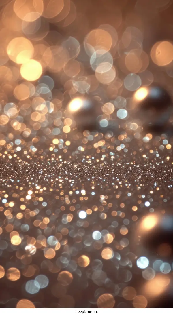 Golden and silver glitter shiny bubbles background