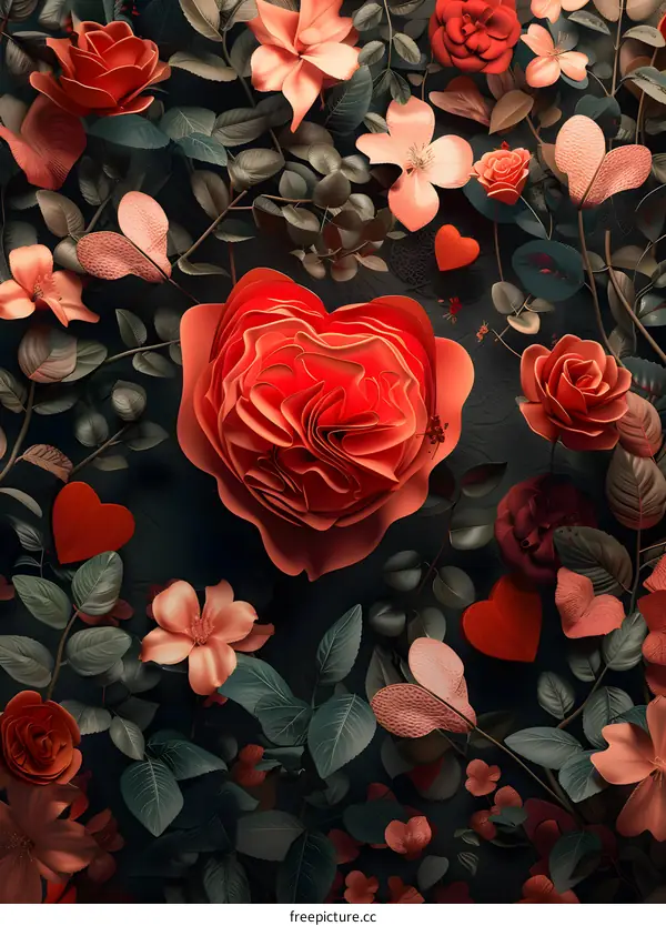 Red rose flower blooming