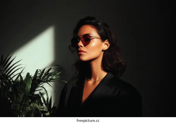 Fashionable Woman in Stylish Sunglasses