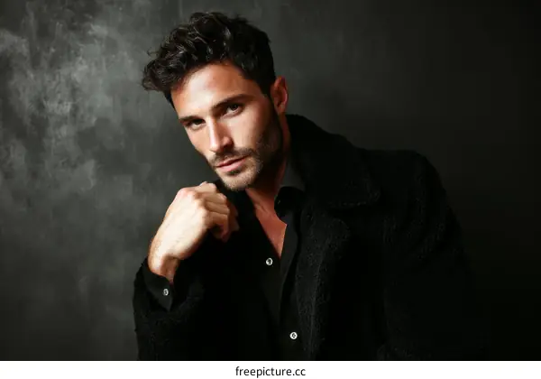 Stylish Male Portrait in Black Apparel