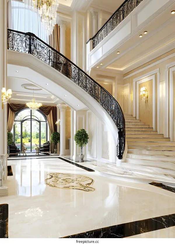 Elegant Grand Staircase Interior Design