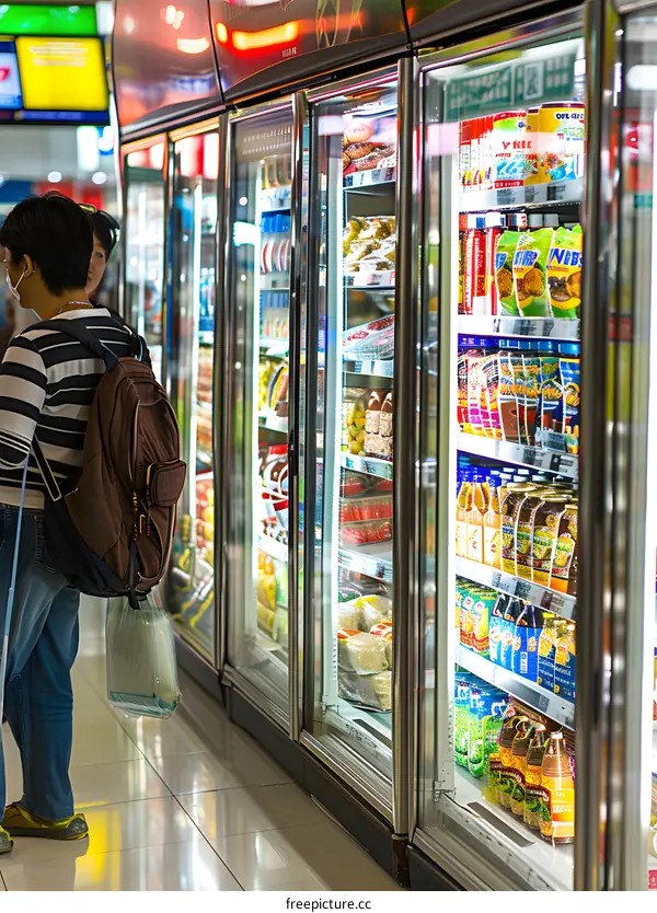 Asian People Shopping At A Convenience Store