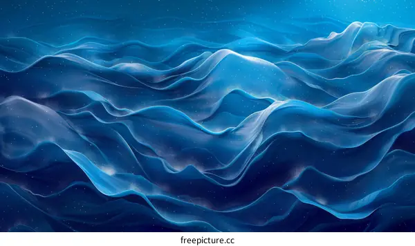 Abstract Blue and White Waves Background