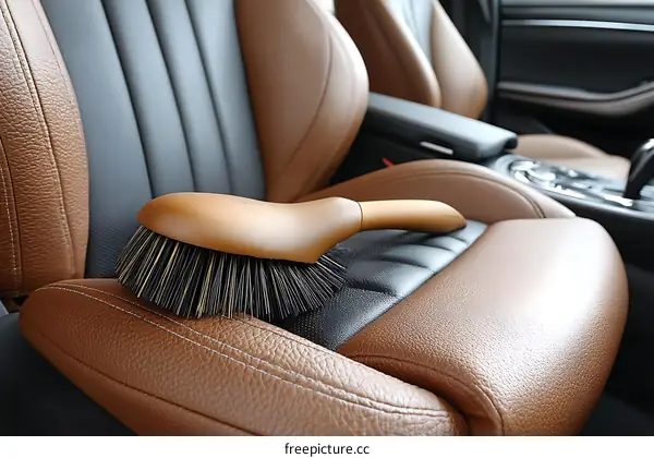 Car Seat Cleaning Brush Close-up